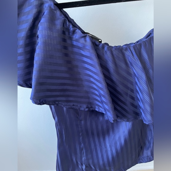 Mango silky navy blouse - Picture 2 of 2